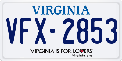 VA license plate VFX2853