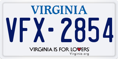 VA license plate VFX2854