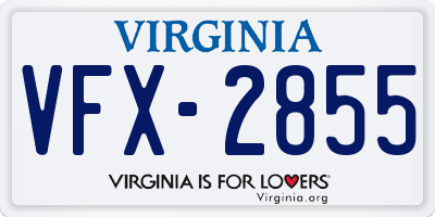 VA license plate VFX2855