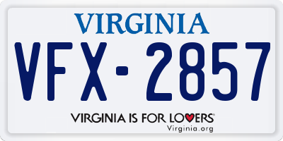 VA license plate VFX2857