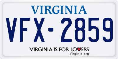 VA license plate VFX2859
