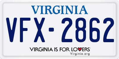 VA license plate VFX2862