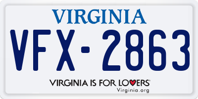 VA license plate VFX2863