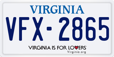 VA license plate VFX2865