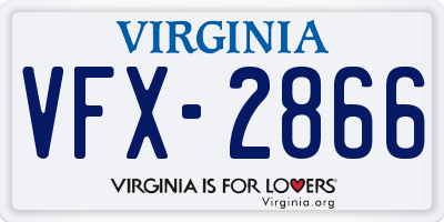 VA license plate VFX2866