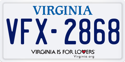 VA license plate VFX2868