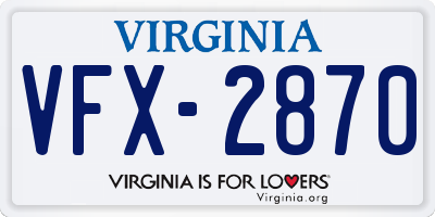 VA license plate VFX2870