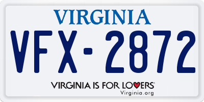 VA license plate VFX2872