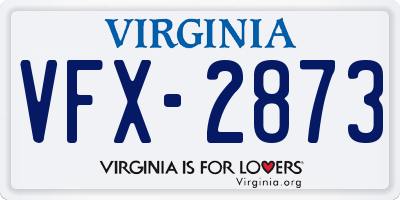 VA license plate VFX2873