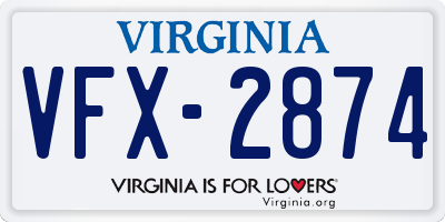 VA license plate VFX2874