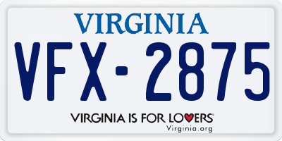 VA license plate VFX2875