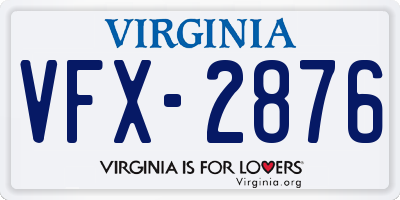 VA license plate VFX2876