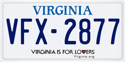 VA license plate VFX2877