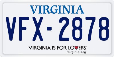 VA license plate VFX2878