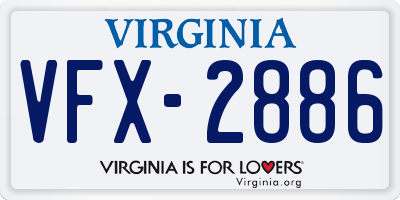 VA license plate VFX2886