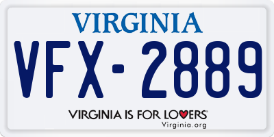 VA license plate VFX2889