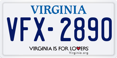 VA license plate VFX2890