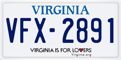VA license plate VFX2891