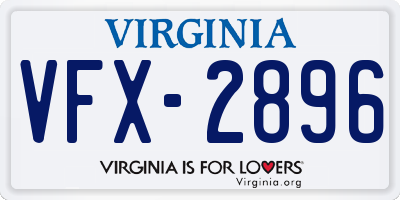 VA license plate VFX2896