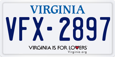 VA license plate VFX2897