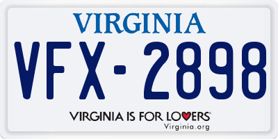 VA license plate VFX2898