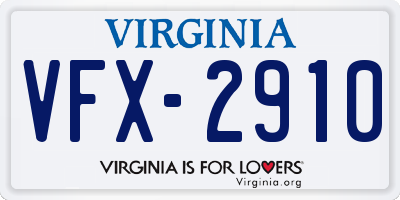 VA license plate VFX2910