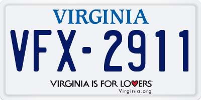 VA license plate VFX2911