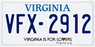 VA license plate VFX2912