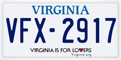 VA license plate VFX2917