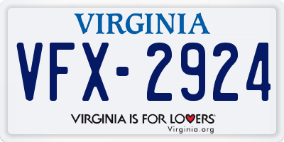 VA license plate VFX2924