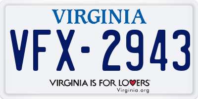 VA license plate VFX2943