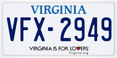 VA license plate VFX2949