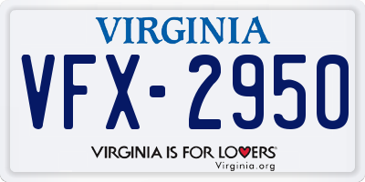 VA license plate VFX2950