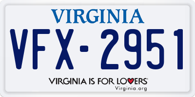VA license plate VFX2951