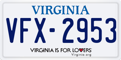 VA license plate VFX2953
