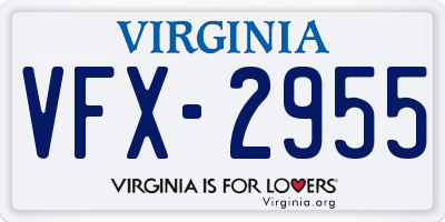 VA license plate VFX2955