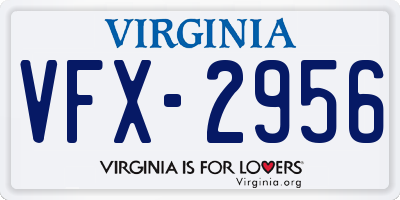 VA license plate VFX2956