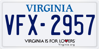 VA license plate VFX2957