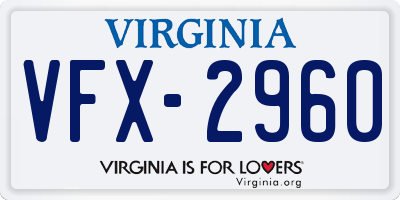 VA license plate VFX2960