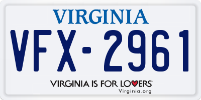 VA license plate VFX2961