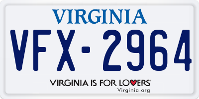VA license plate VFX2964
