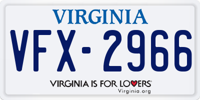VA license plate VFX2966