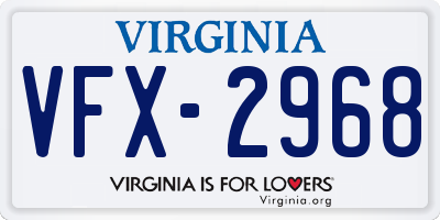 VA license plate VFX2968