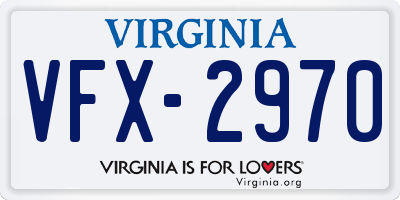 VA license plate VFX2970