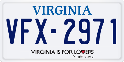 VA license plate VFX2971