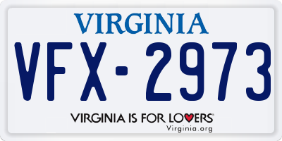 VA license plate VFX2973