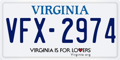 VA license plate VFX2974