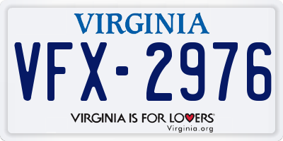 VA license plate VFX2976