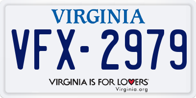 VA license plate VFX2979