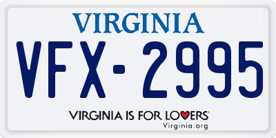 VA license plate VFX2995